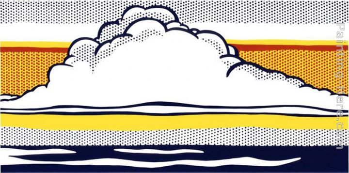 Cloud and Sea, 1964 painting - Roy Lichtenstein Cloud and Sea, 1964 art painting